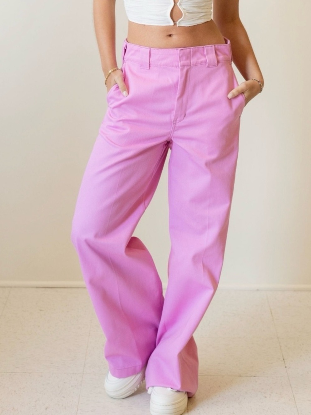 EUC Dickies Wild Rose Pink Wide Leg Work Pants 12